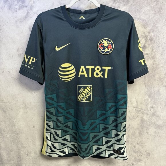 Nike Club America Soccer Jersey Mens Medium Blue Liga MX 21/22 - Picture 1 of 11